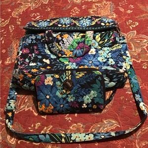 Vera Bradley convertible crossbody and turn lock wallet in Moonlight Garden